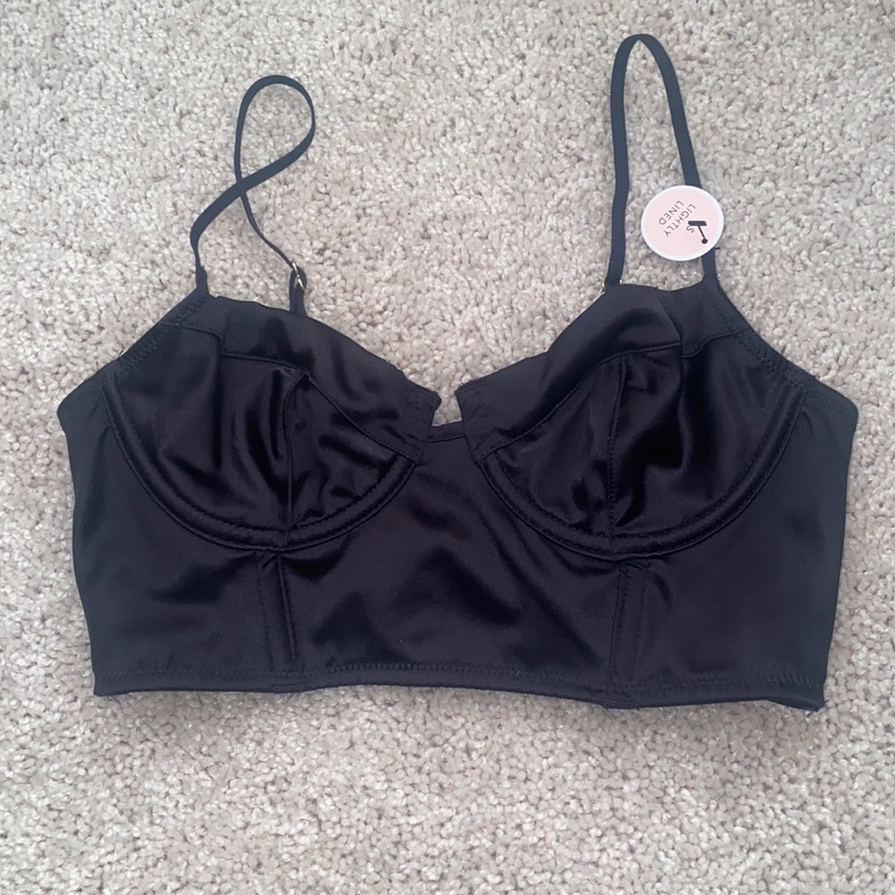 Forever 21 satin bralette crop top size small S